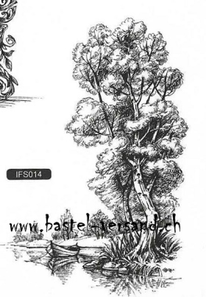 Nellie's Clear Stamp tree with boat