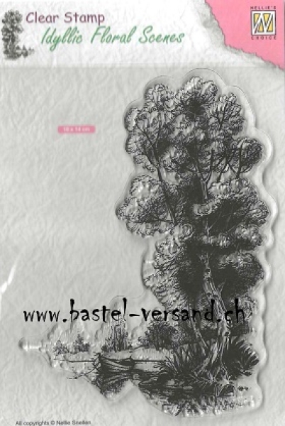 Nellie's Clear Stamp tree with boat