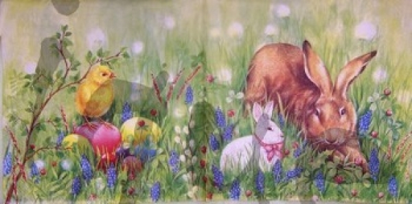 Serviette hasen in der wiese