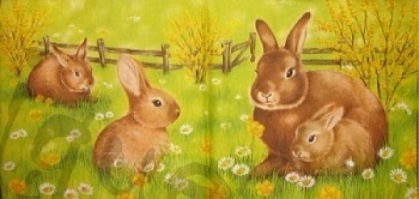 Serviette hasenfamilie