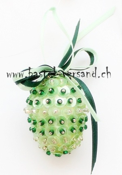 Pailletten Ei 4,5cm grün