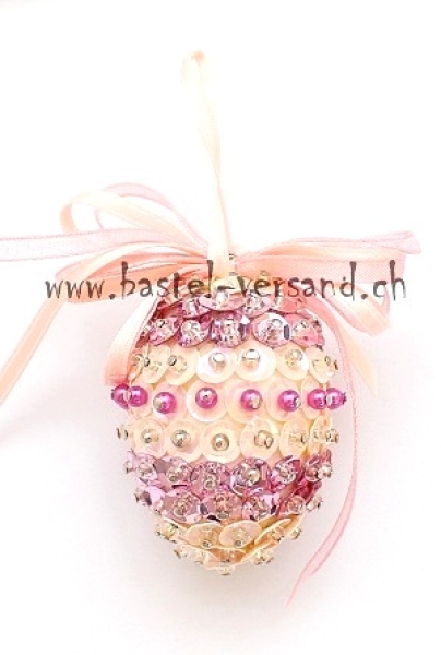 Pailletten Ei 4,5cm rosa