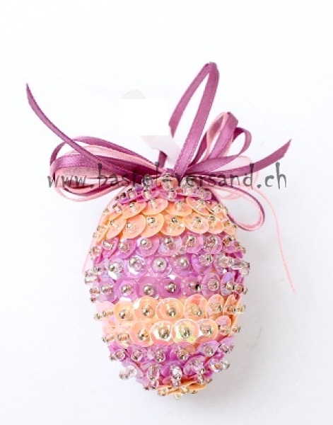 Pailletten Ei 5,5cm rosa