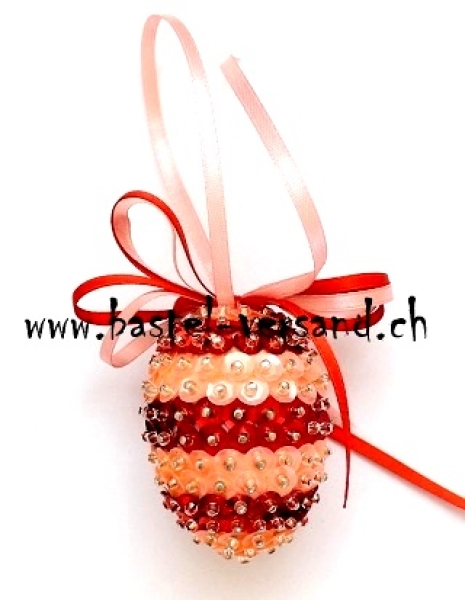 Pailletten Ei 5,5cm rot