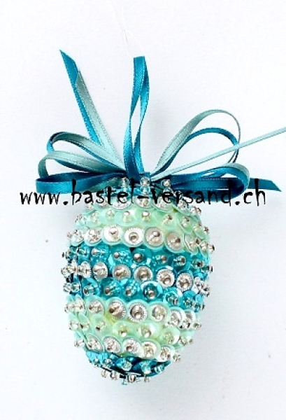 Pailletten Ei 5,5cm türkis