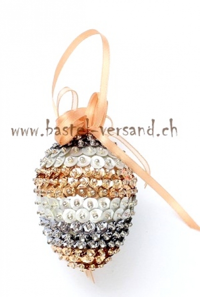 Pailletten Ei 7cm gold/silber