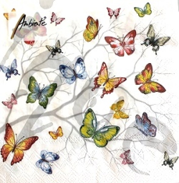 Serviette colorful butterflies