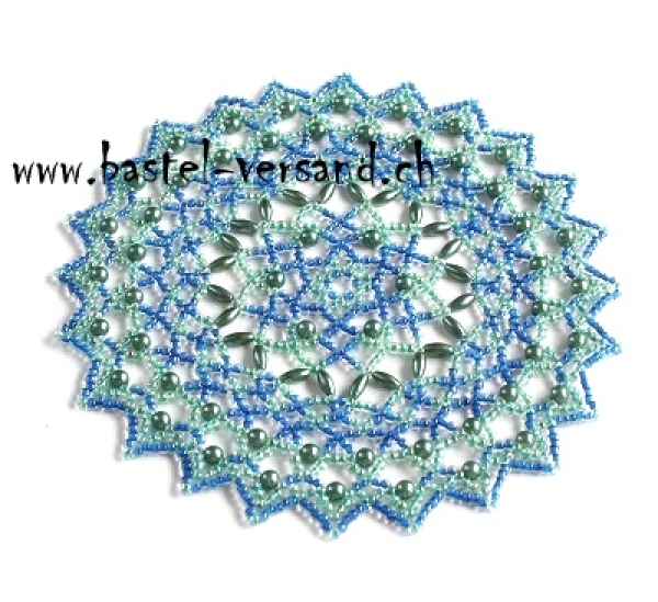 Perlendeckeli 12cm blau/grün