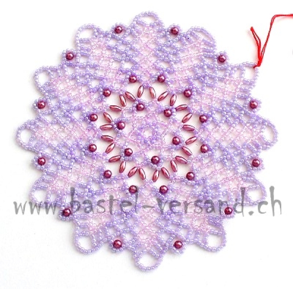 Perlendeckeli 14cm lila