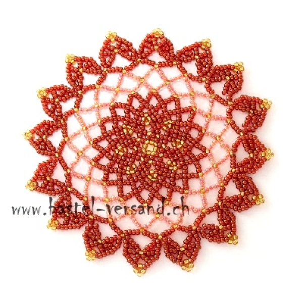 Perlendeckeli 12cm rot