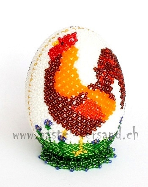 Perlenei "Hahn" braun