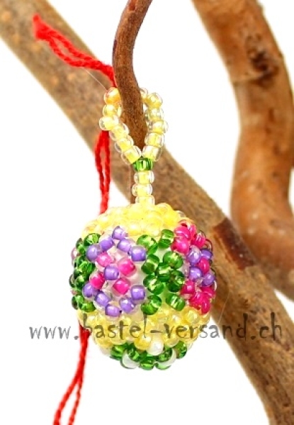 Perlenei ca. 2,2cm Blümchen gelb