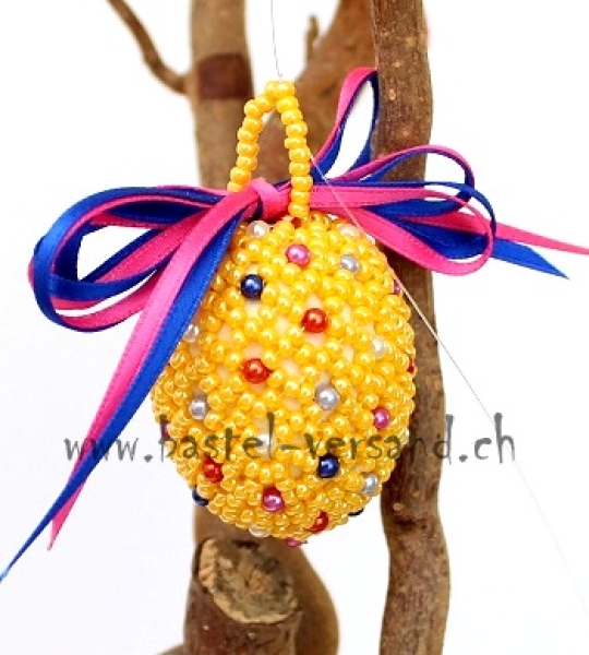 Perlenei ca. 4,5cm gelb