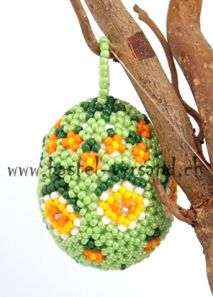 Perlenei ca. 5cm Blumenwiese grün