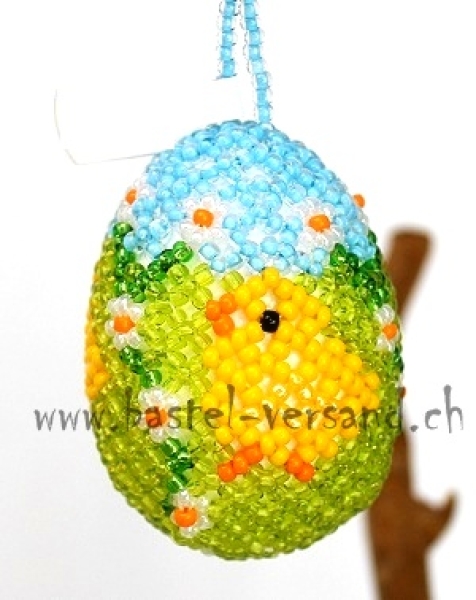 Perlenei ca. 5cm Küken gelb