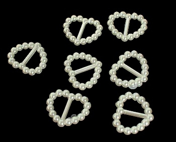 Perlenherz mit Steg zartgelb 17mm