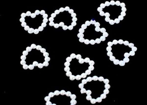 Perlenherz weiss 11mm