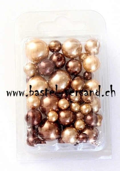 Perlenmix Kunststoff braun