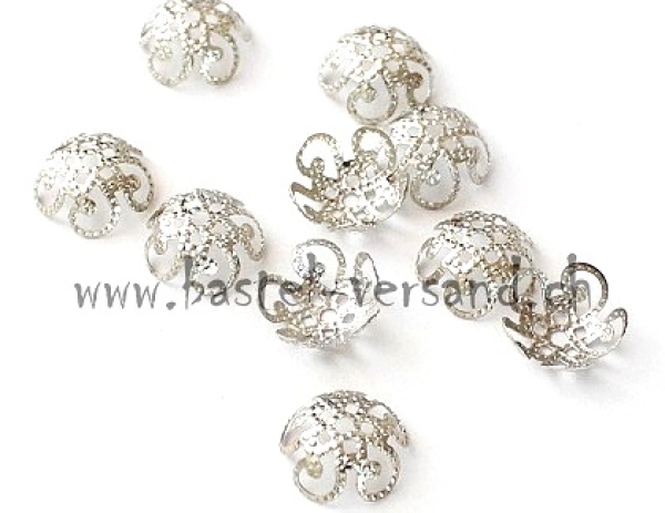 Perlkappe 10mm silberfarbig