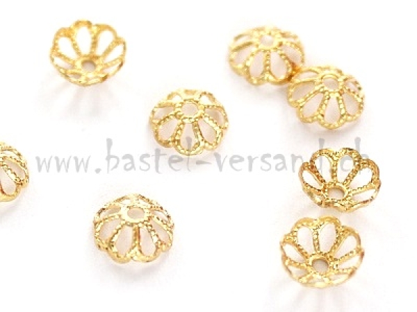 Perlkappe goldfarbig 8mm