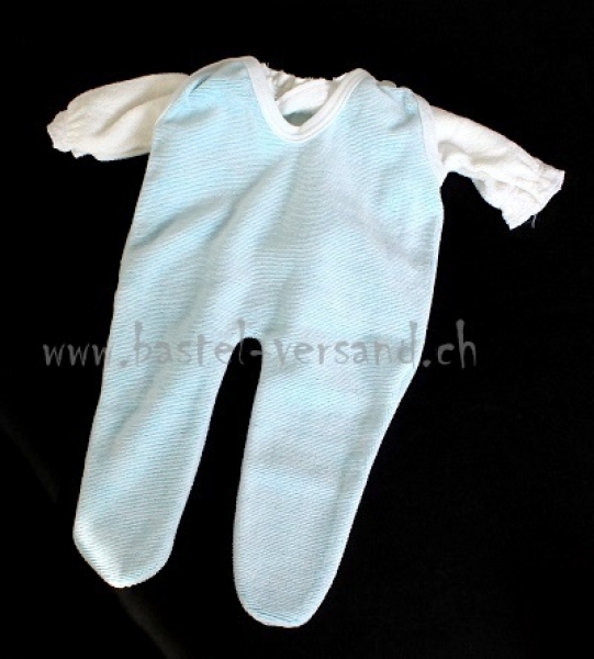 Puppenstrampler hellblau für 50cm Puppe
