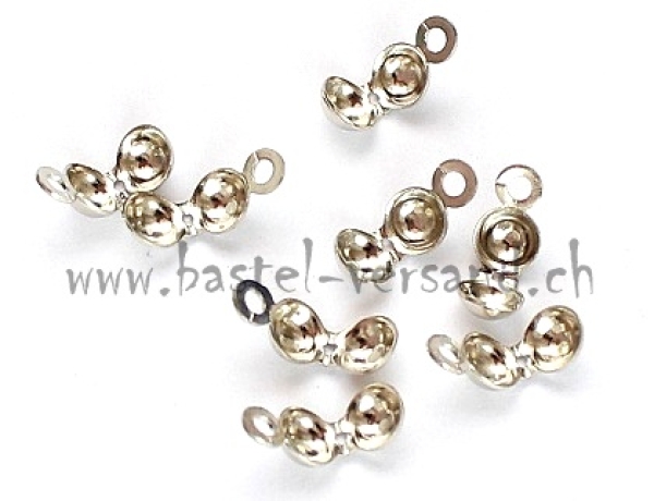 Quetschkalotte 4mm silberfarbig matt