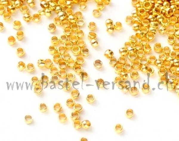 Quetschperlen goldfarbig 2mm