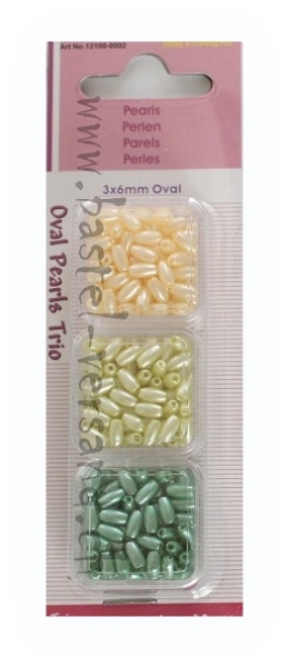 Reiskorn 6 x 3mm gelb/grün