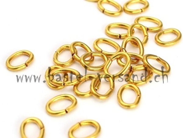 Ringel offen oval 7mm goldfarbig