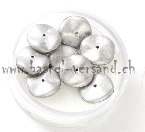 Ripple Beads 12mm silberfarbig matt