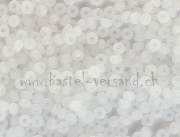 Rocailles-Perlen 11/0 weiss gefrostet