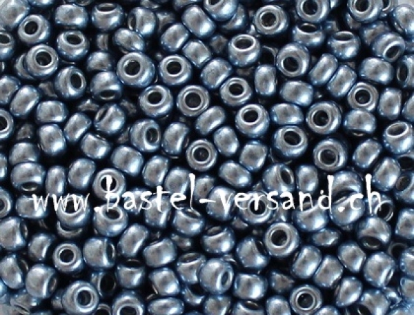 Rocailles-Perlen 9/0 metallic hellblau