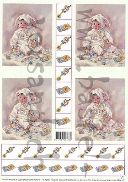 Schnittbogen Baby im Hasenanzug