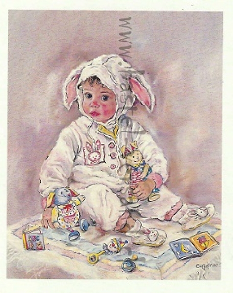 Schnittbogen Baby im Hasenanzug