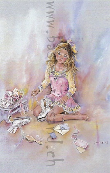 Schnittbogen Mädchen mit Schlittschuh