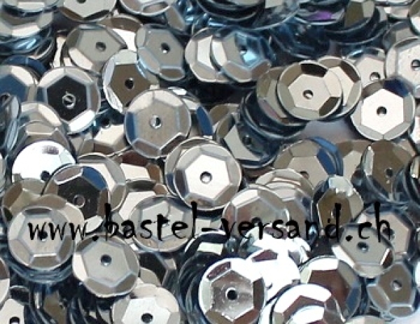 Schüsselpailletten 6mm grau