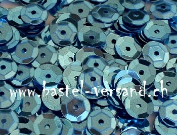 Schüsselpailletten 6mm hellblau