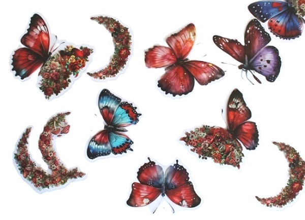 Selbstklebe Schmetterling rot