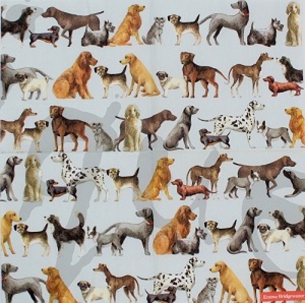 Serviette dogs light blue