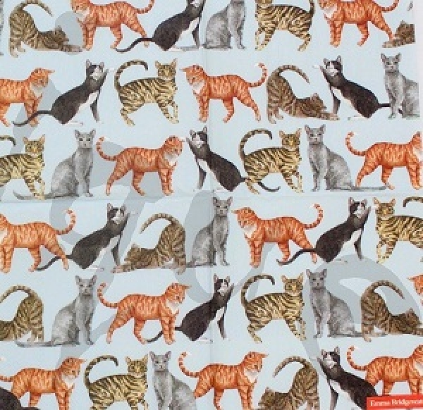 Serviette cats light blue (2Stk.)