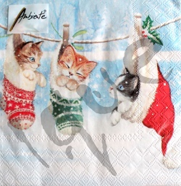 Serviette kitten in winterland