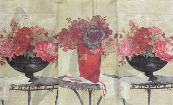 Serviette blumen im topf