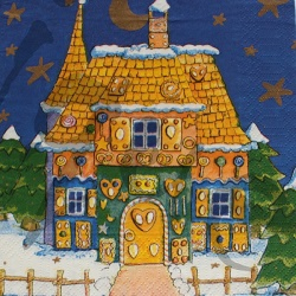 Serviette knusperhäuschen