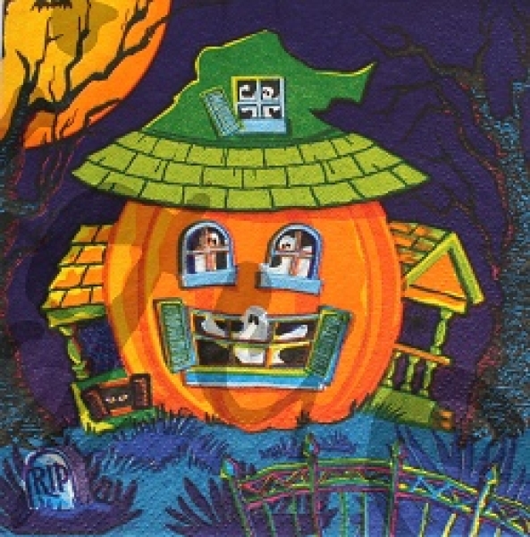 Serviette kürbisgeisterhaus
