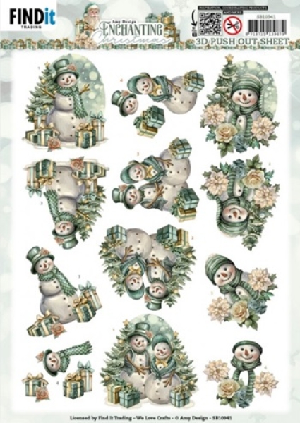 3D Stanzbogen Schneemänner
