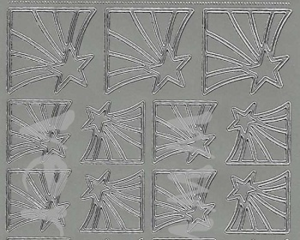 Sticker Ecken Sterne (8533) silber
