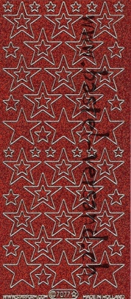 Sticker Glitter Sterne (7077) rot
