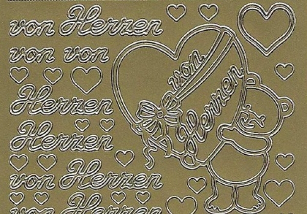 Sticker von Herzen (406) gold
