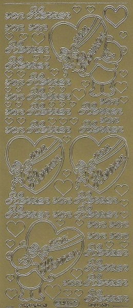 Sticker von Herzen (406) gold