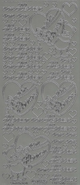Sticker von Herzen (406) silber